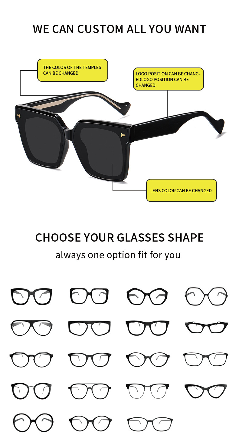 Customized Acetate Sunglasses 300 Pcs Unisex Abundant Style Options