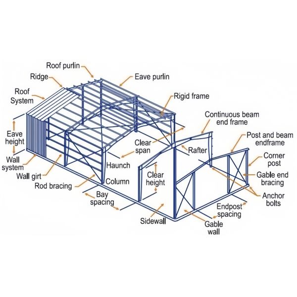 Q235 Q345 Prefabricated Steel Structure Factory Steel Beam Warehouse Weather Resistant