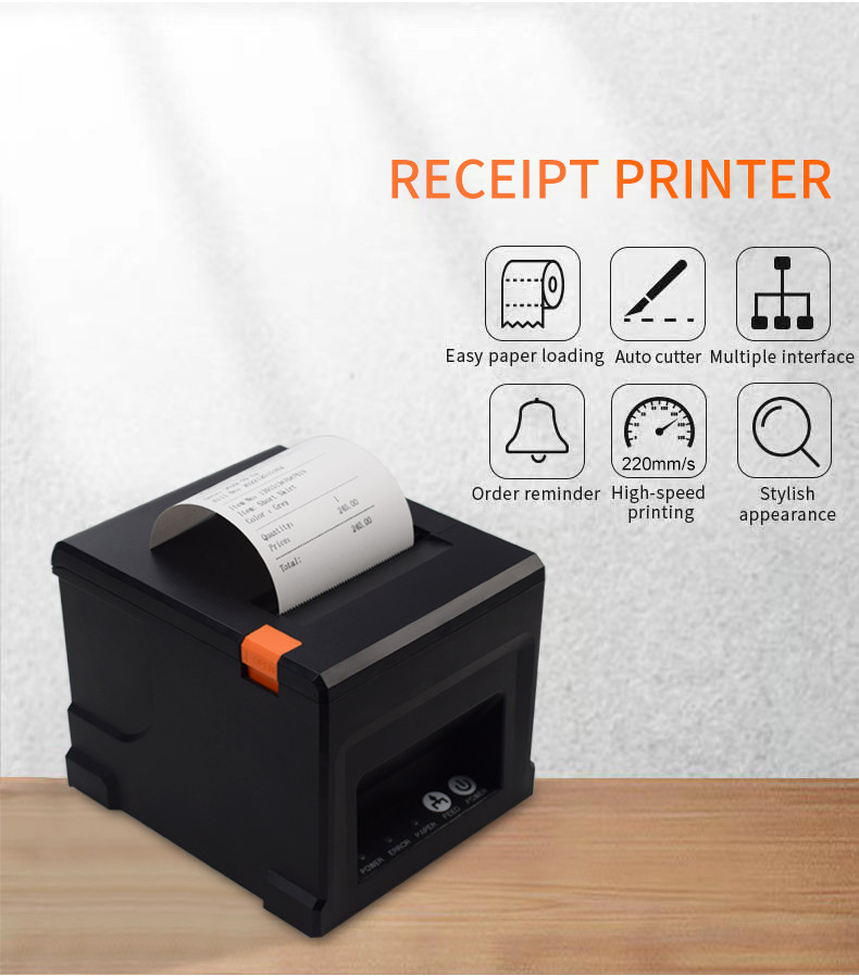 Thermal 80mm Desktop Receipt Printer USB / RS232 / Bluetooth Optional