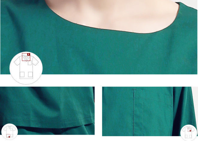 Long Sleeves Scrubs Medical Uniforms , Round Neck Surgical Scrub Suit Uniform