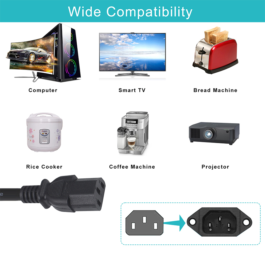 IEC 60320 C13 Female To NEMA 5-15P with GFCI Outdoor Cable IP54