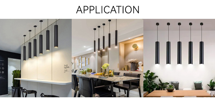 Black 20cm Cylinder Pendant Spotlight Surface Hanging Pendant Light