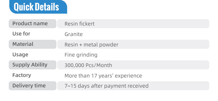 Resin Binder Diamond Fickert Abrasive Grinding Block for Granite Slabs Polishing