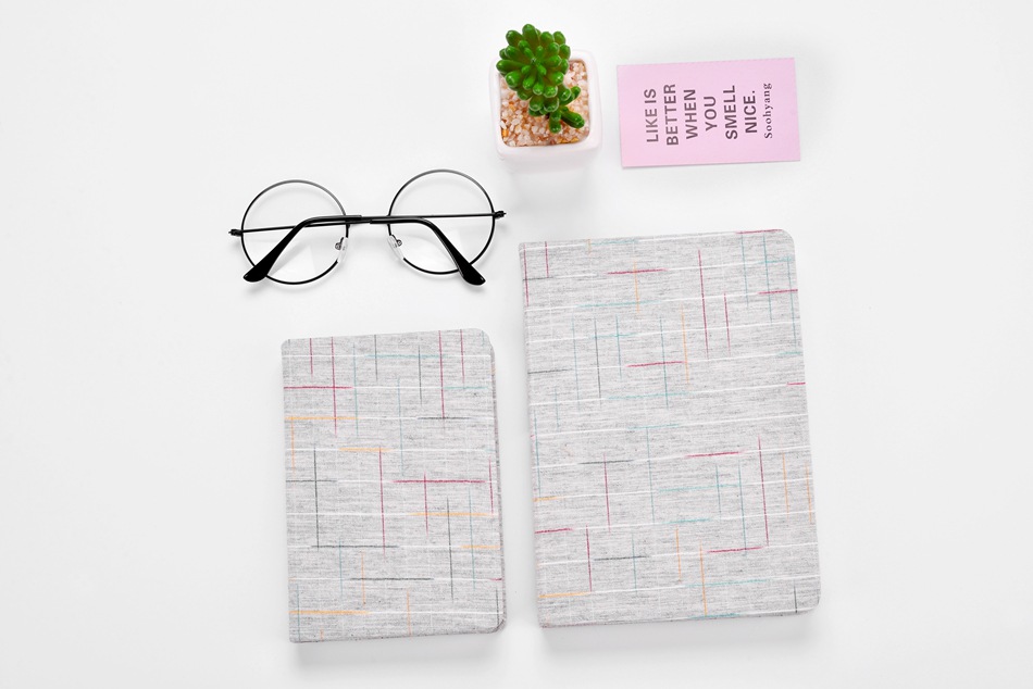 2022 Custom Linen Notebook Book Cloth Fabric Diary A6 Blank/Lined Pages Leather Cover