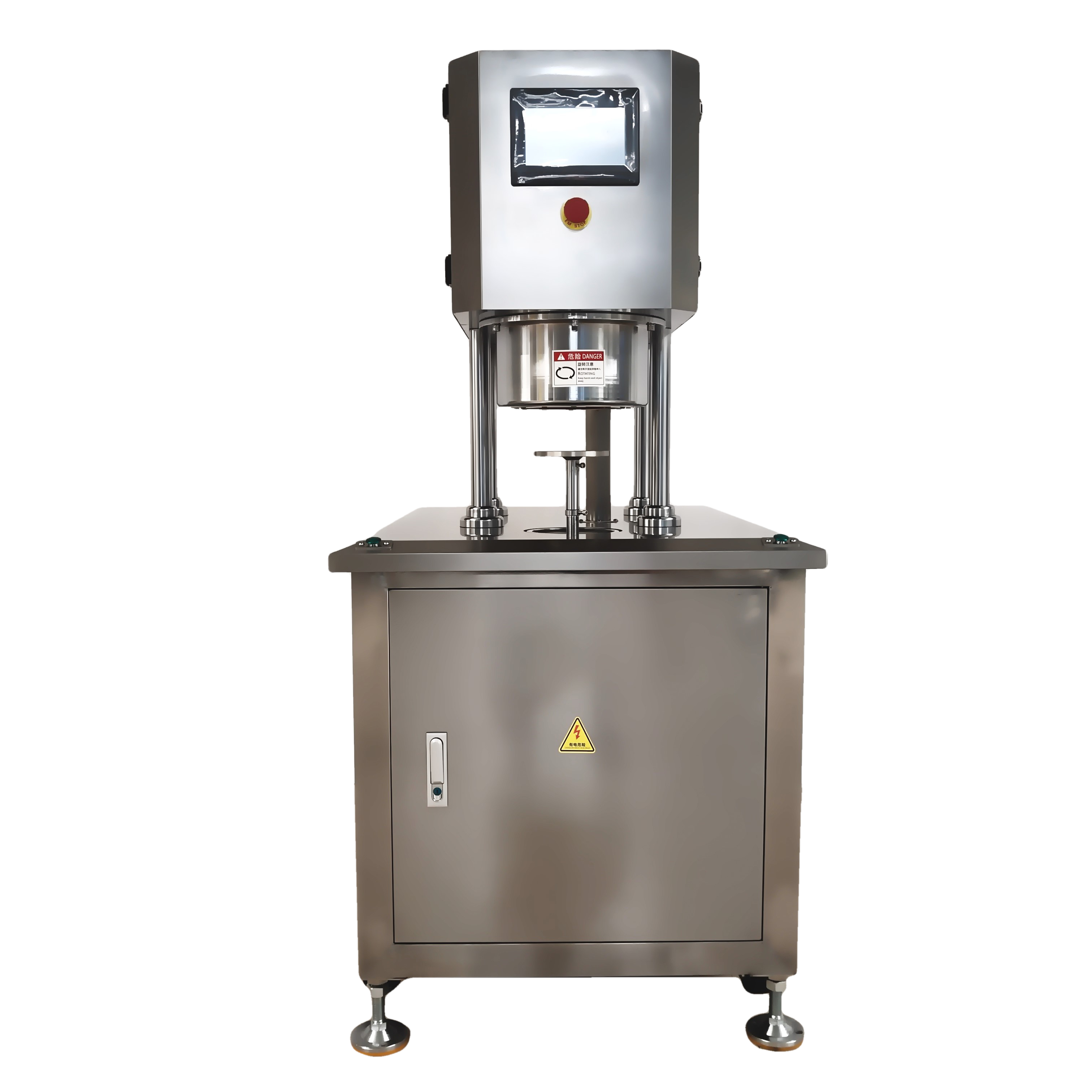 Semi Automatic Glass Bottle Cans Jar Screwing Capping Sealing Packing Machine