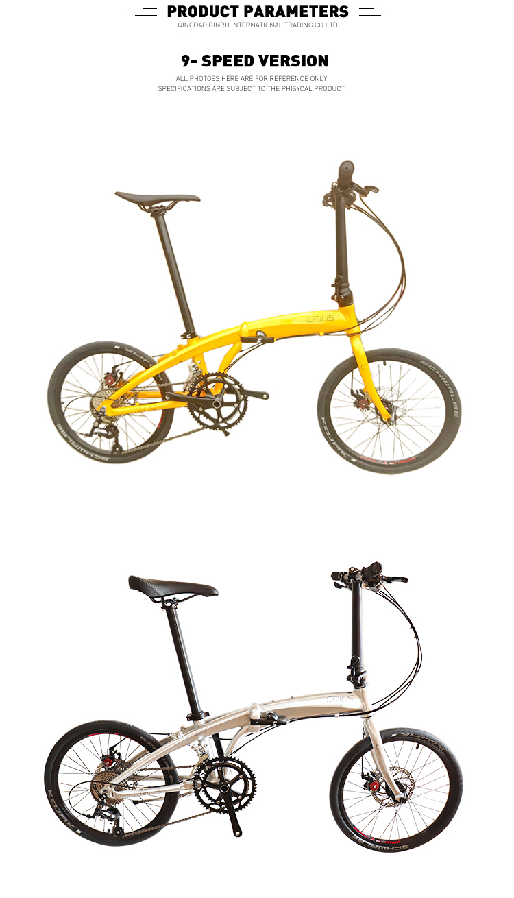 Folding Bike 20inch 9 Speed Velocity Highend Products Lightweight MTB RB Brake V Brake