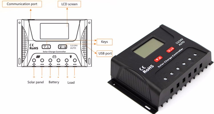 PWM Solar Panel 8V Solar Charge Controller Support USB Output BT Function