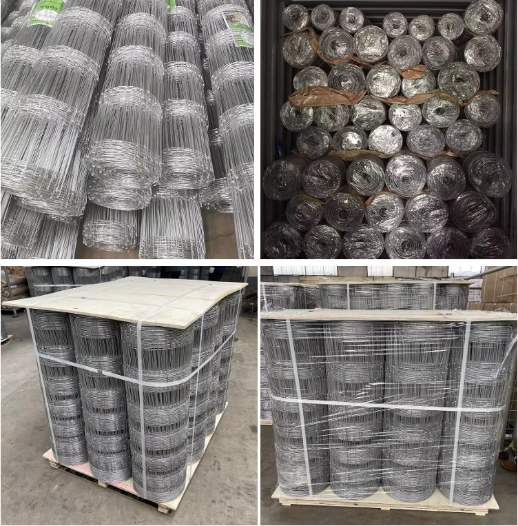 Hot Dipped Galvanized Cattle Fence Roll 6ft High Hinged Knot Farm Mesh