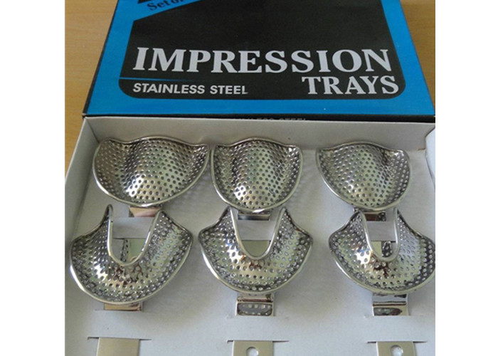 3pair/set Autoclavable Dental Stainless Steel Medical Teeth impression Tray