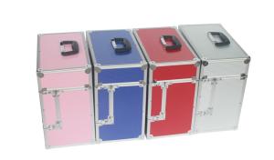 Pink Aluminum Storage Case Record LP 50 Case Empty Interior For DVD/CD Accessories