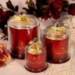 Fashion Scented Jar Candle Soy Wax Carved Glass Domed Candle Jar For Home /