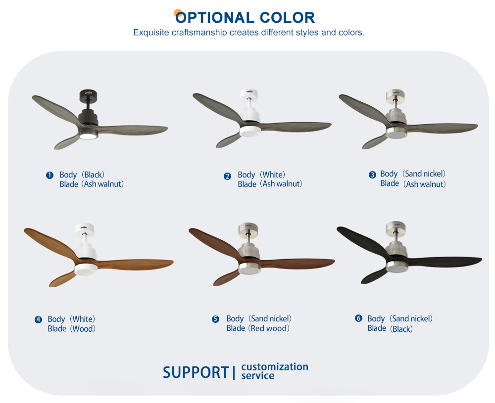 Lighting Solutions Service LED Ceiling Fan with 3 Wooden Blades and Remote Control