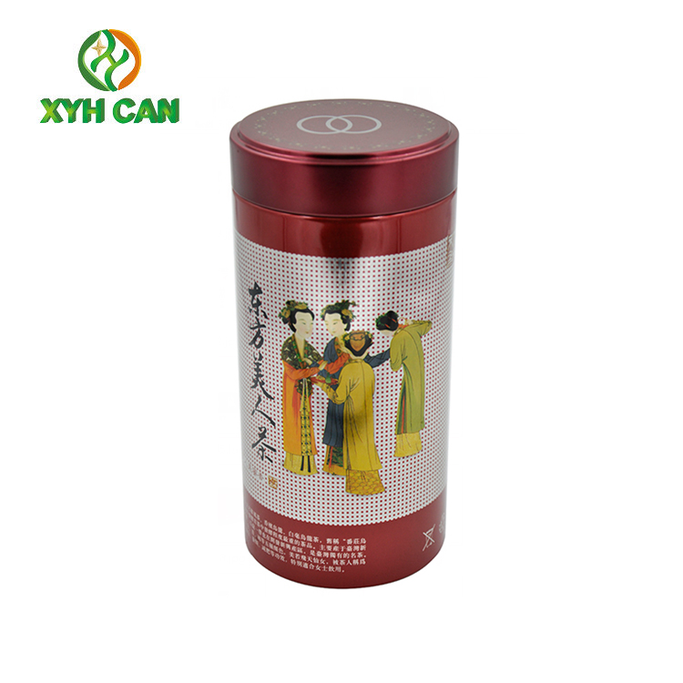 Tea Tin Can Customized Empty Round Normal Lid Size 90mm 0.18-0.25 mm Thickness
