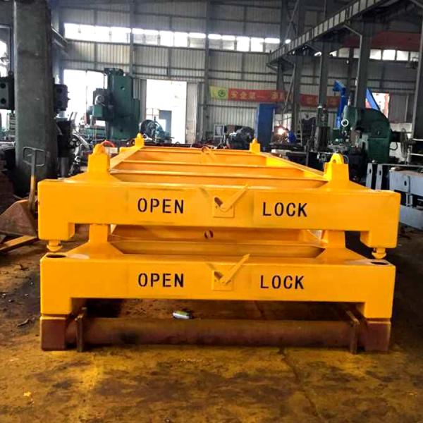 Yellow 20feet 40feet semi-automatic container lifting spreader frame