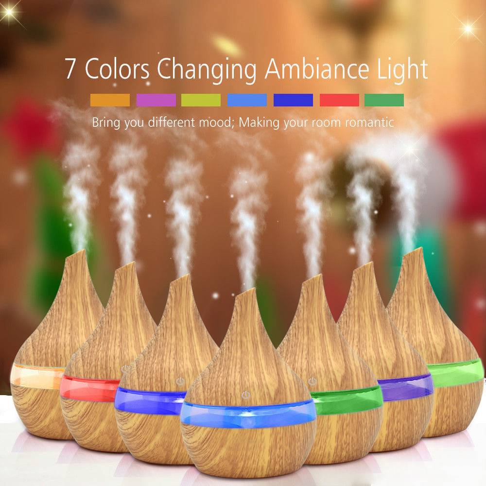 300ml Cool Mist Humidifier Ultrasonic Aroma Essential Oil Diffuser for Office Home Bedroom