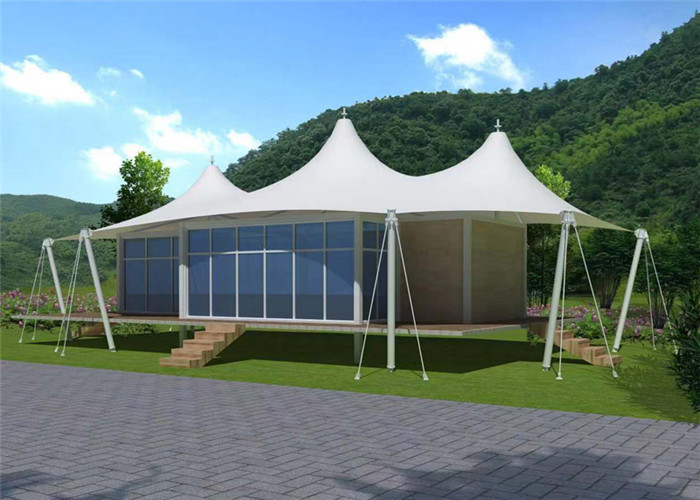 PTFE Luxury Outdoor Tents Prefab Transparent Hollow Soundproof Glass Wall