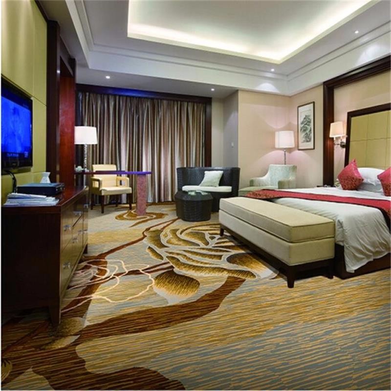 Rose pattern 80%wool 20%nylon axminster carpet for hotel room