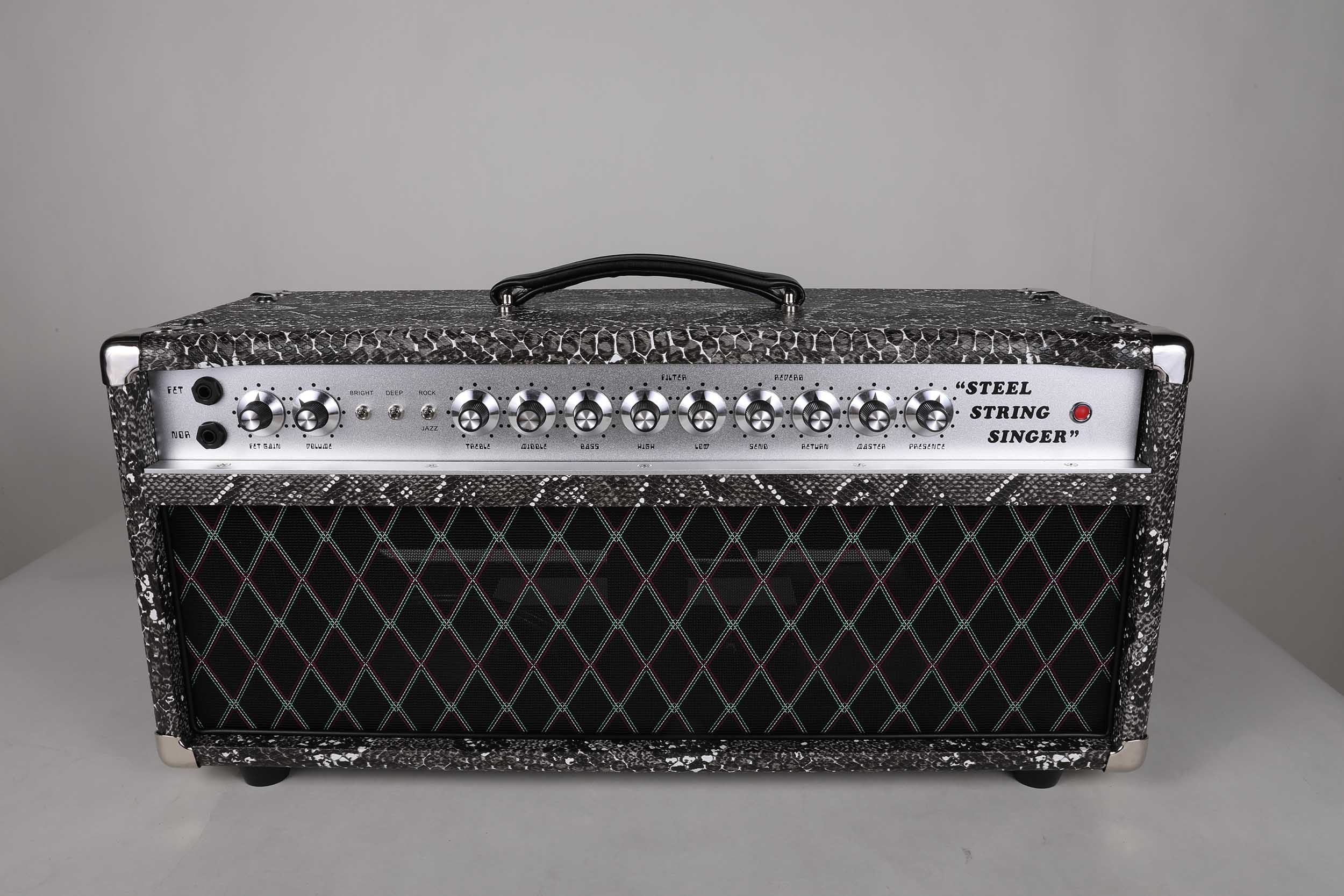 Custom DUMBLE TONE SSS Steel String Singer Tone Deluxe Handwired Guitar Amp Head 100W with Snake Tolex Vox Grill Cloth