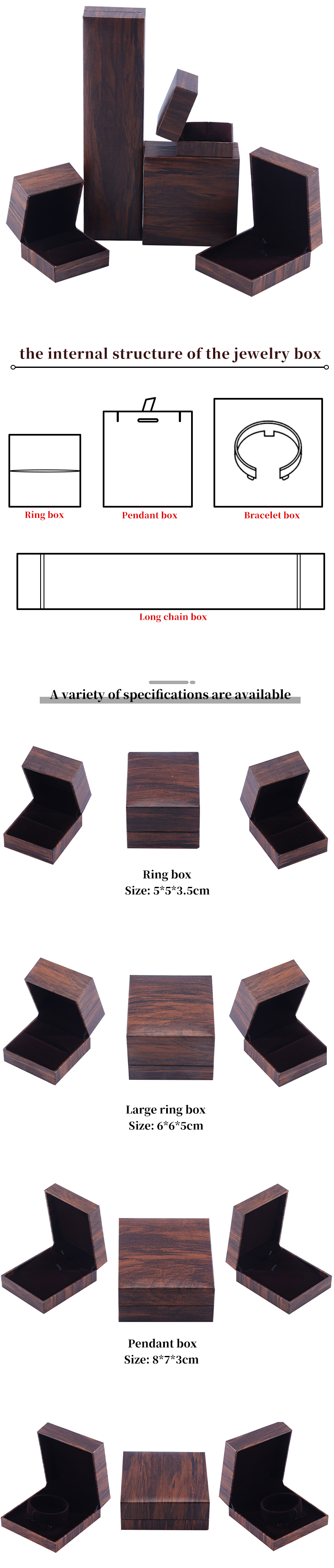 Custom Filled Leather Jewelry Cardboard Boxes Earrings Necklaces Rings Packaging