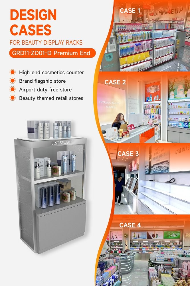 GDR11-ZD01-D Fashion Exhibition Display with LED Light Strips and Crystal Block for Retail Stores