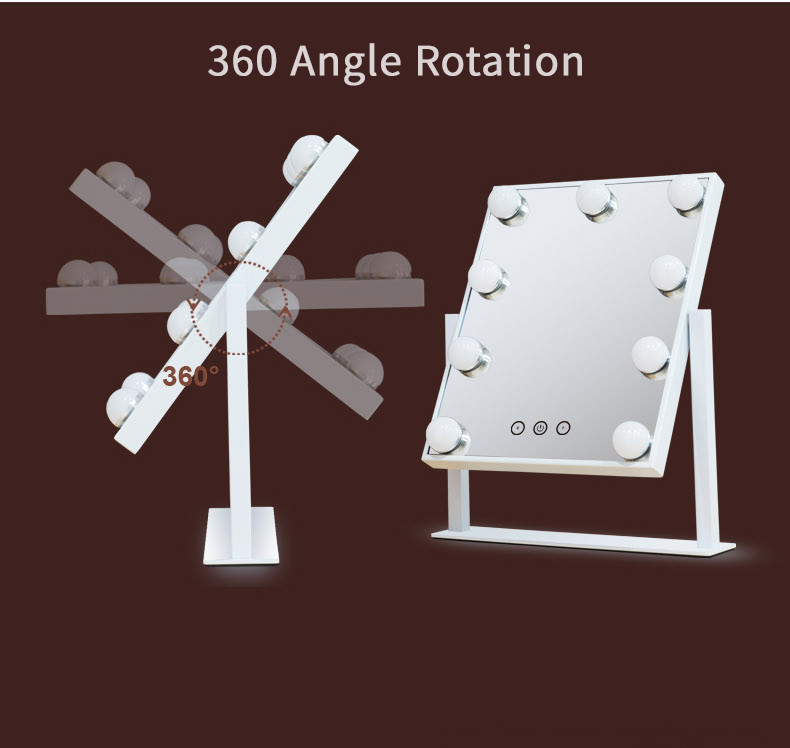 ABS Glass Justtide AC 100V 1x 360 Degree Rotation LED Magnifying Mirror