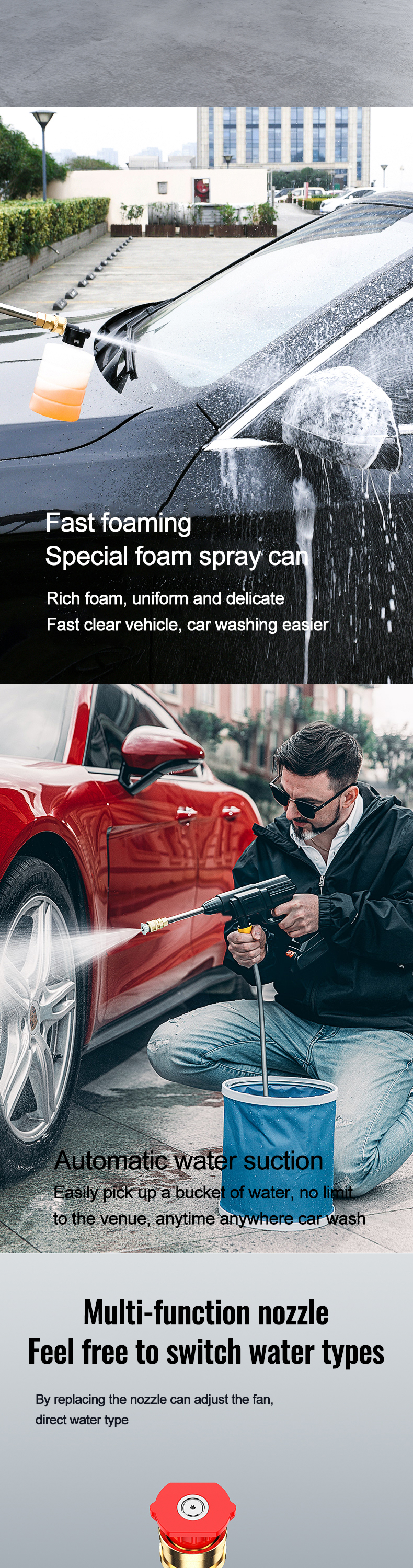 GAIDE high home pressure car washer gun cleaning machine cordless power