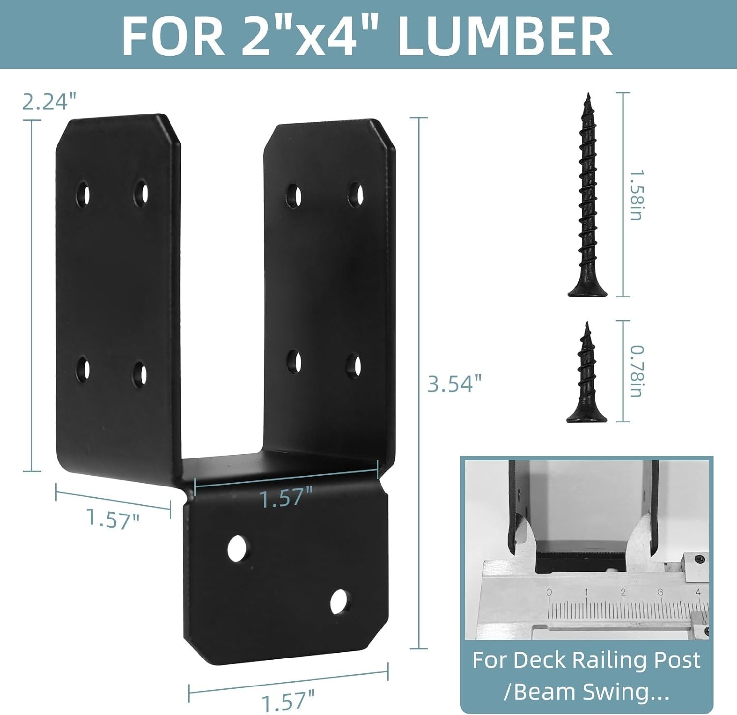 Carbon Steel Mounting Joist Hanger Brackets For 2x4 Post To Wood Deck