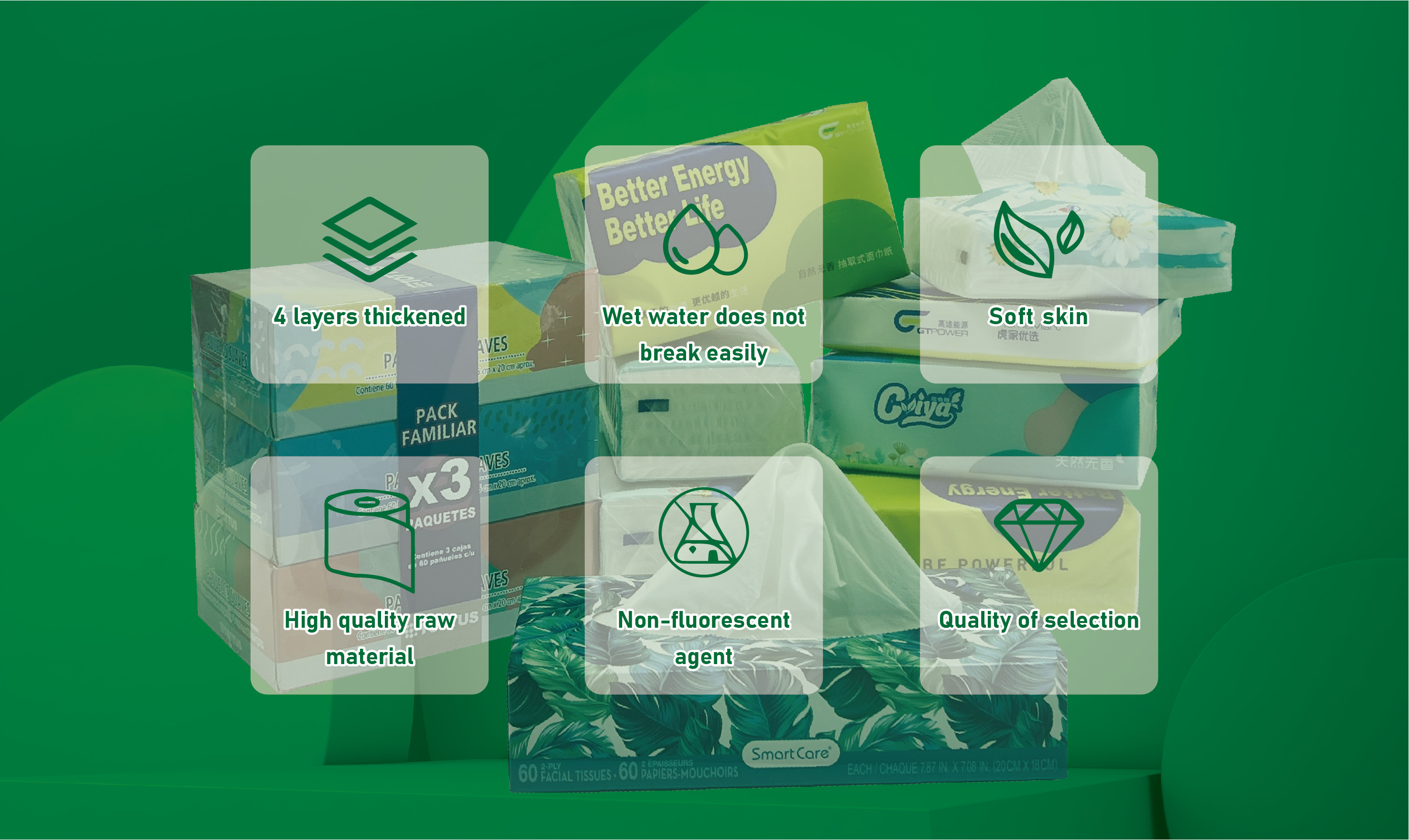 Wholesale Paper Custom Logo Wood Bamboo Facial Tissue China Tissue Paper Wholesale