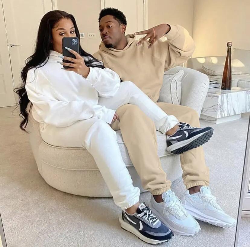 Custom Logo Jogger 100% Cotton Women Sportswear White Unisex Men Sweatsuit Tracksuit Hoodie Set