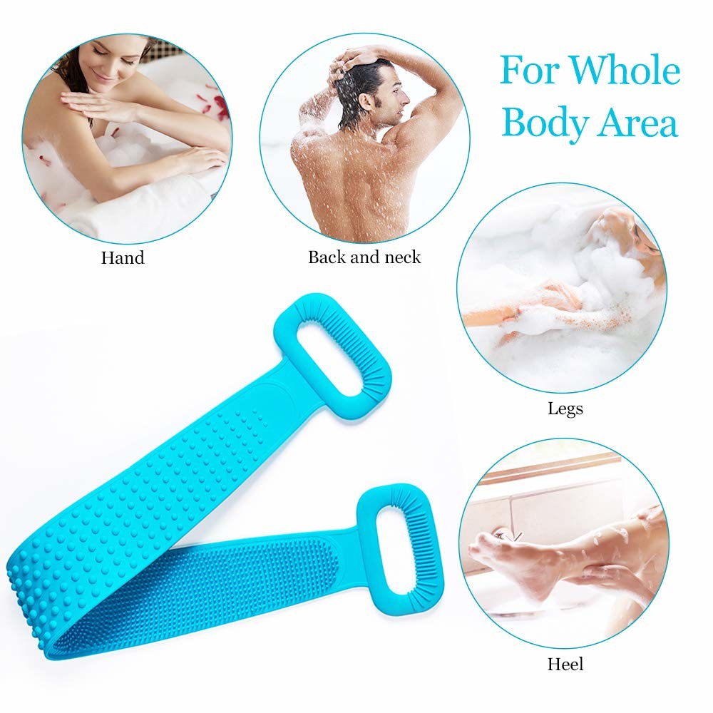Extra Long Exfoliating Silicone Back Scrubber For Shower