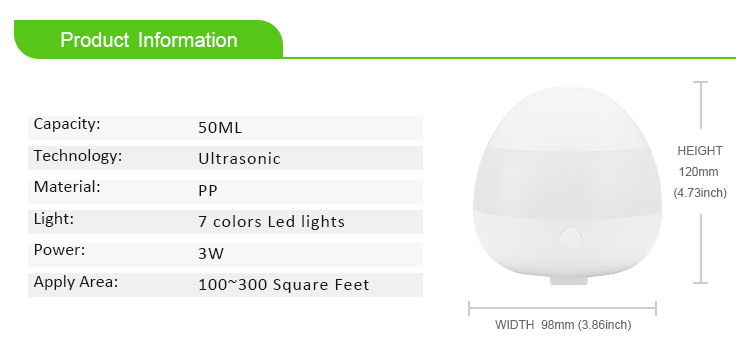 Compact USB 50ml Essential Oil Aroma Diffuser Humidifier