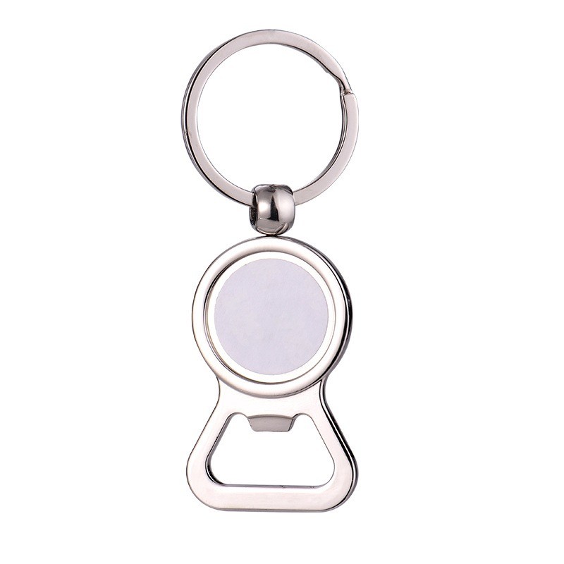 Decorative Sublimation Metal Keyrings With Bottle Opener European And American Style