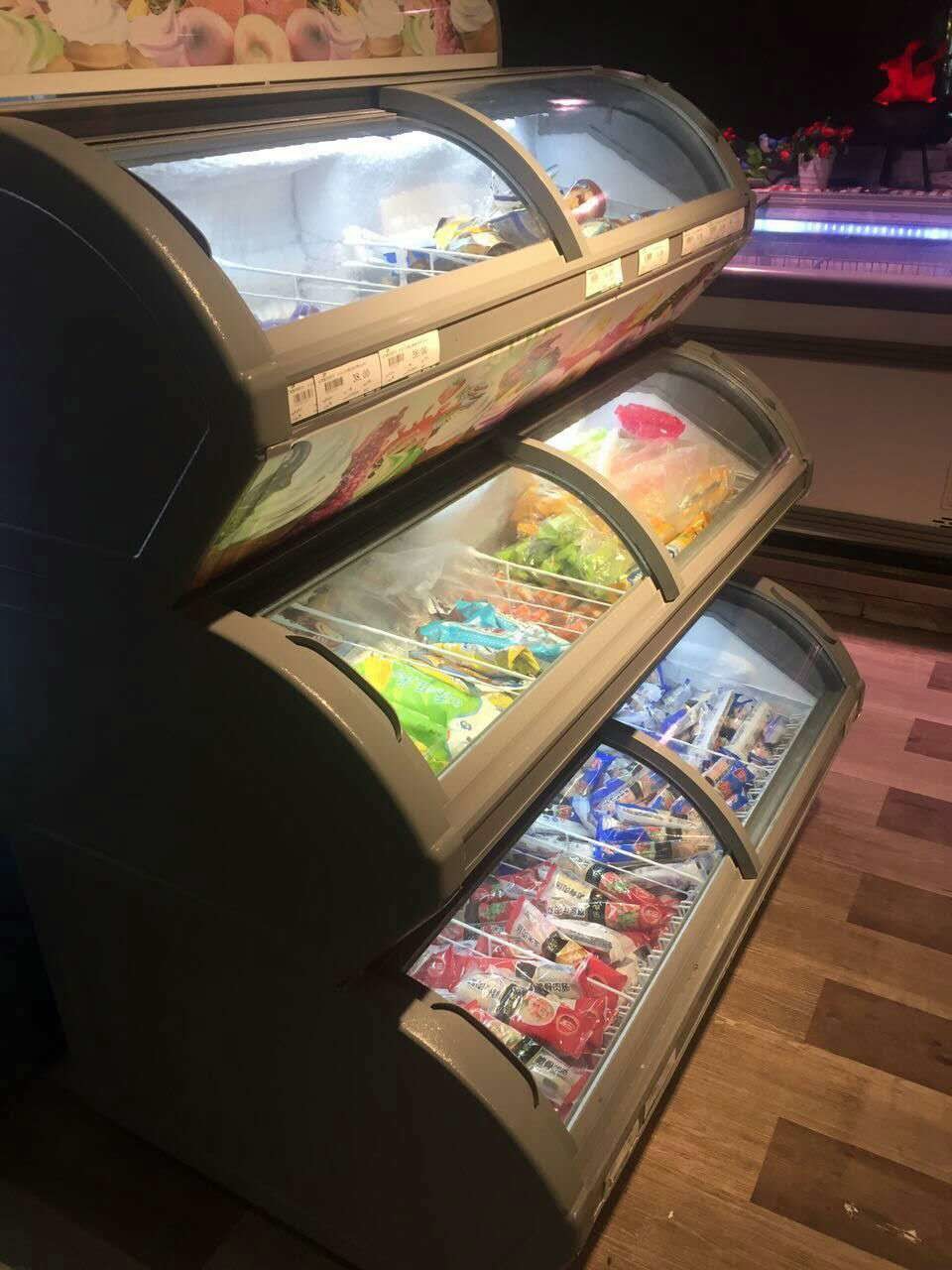 3 Layers Ice Cream Display Refrigerator With 3 Compressor Below 18 Degree