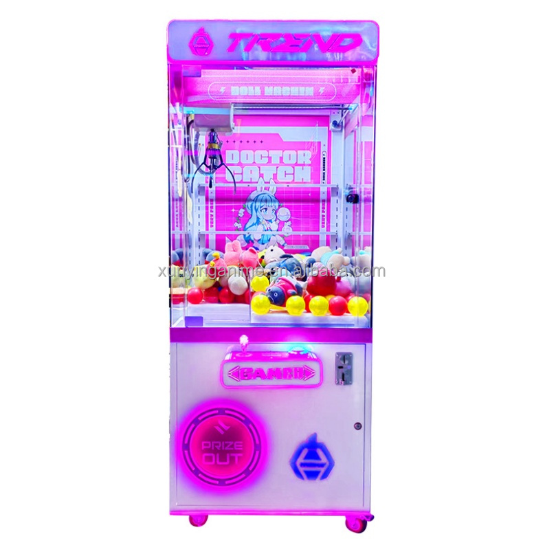 Toy Coin Op Claw Crane Game Machine Made of Metal acrylic plastic with Picture