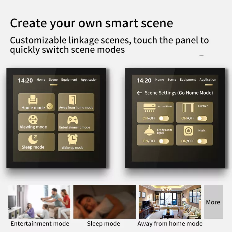 Glomarket Tuya Smart Home Wifi Multi-function Touch Screen Zigbee Gateway In-wall Central Control Switch Panel