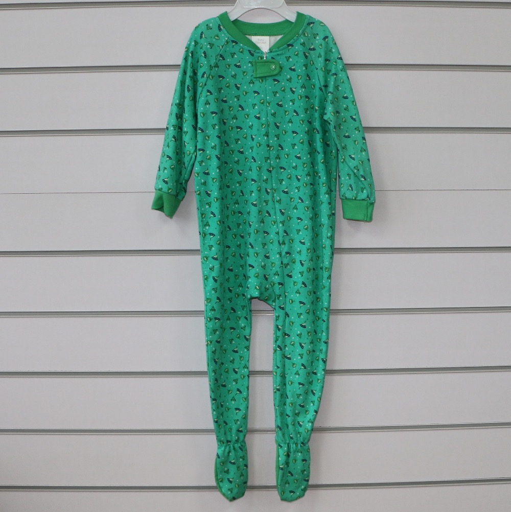 Knitted Unisex Baby Footie Romper with Animal Patch Embroidery Snap or Zipper Opening