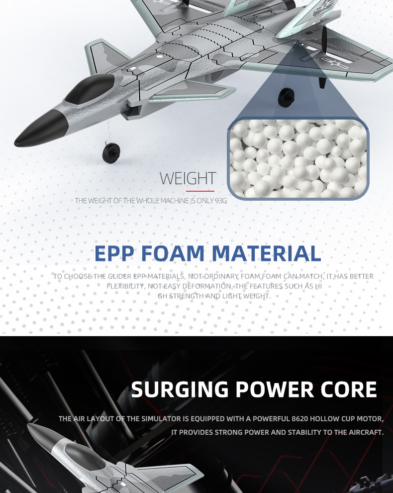 F22 Fighter Airplane Toys 2.4g 4ch RC Airplane Fixed Wing Plane Outdoor Toys Drone Qty/Ctn 18PCS/CTN Controller Battery AA