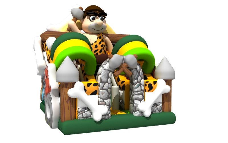 Inflatable Stone Arch Jumping Bouncy Castle Bed Primitive Man And Dinosaur Theme Bounce House Slide Combo