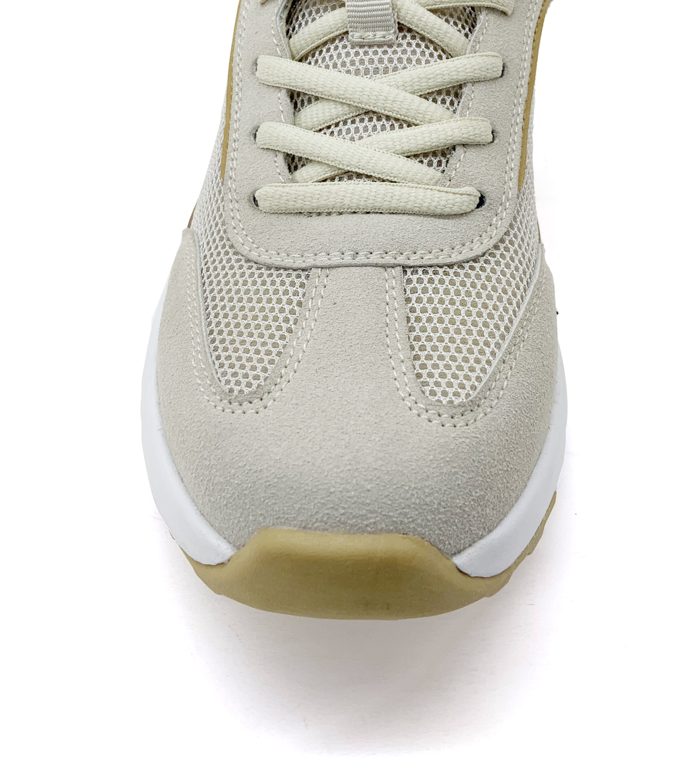 Flat Heel Womans Trainers With Textile Lining Rubber Sole Material