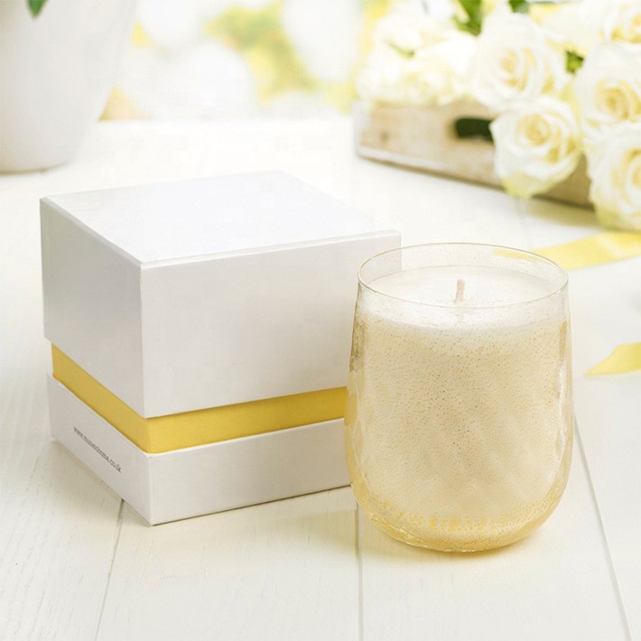 Black custom Candle BGoxes Flat for Custom Printing Elegant Candle Jar Packaging Box