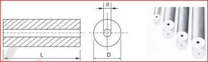 Cemented Tungsten Carbide Rod With Single Central Straight Coolant Hole