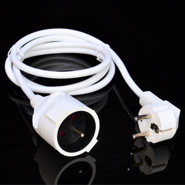 White Waterproof 3 Prong H05VV-F/H05RR-F/H05RN-F 3x1.5MM2 Extension Cable VDE Approved Perfect for Consumer Electronics