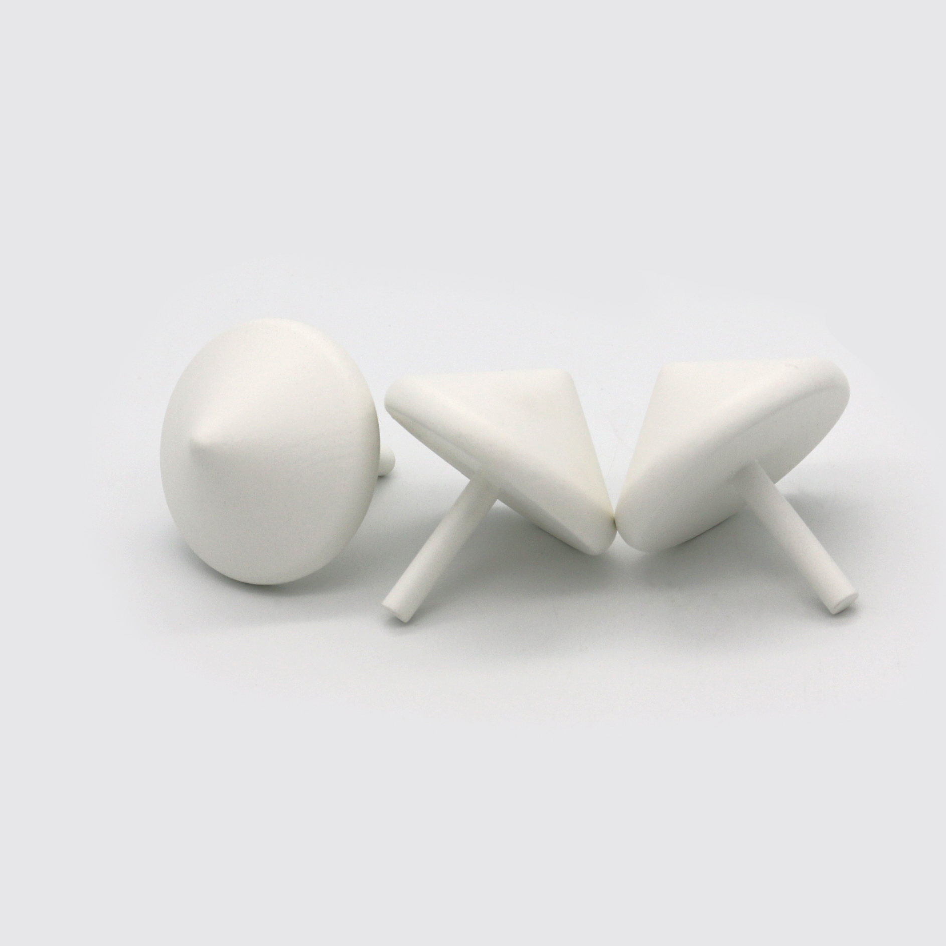 white colored wooden spinning top , wooden gyroscope , wooden kids toy