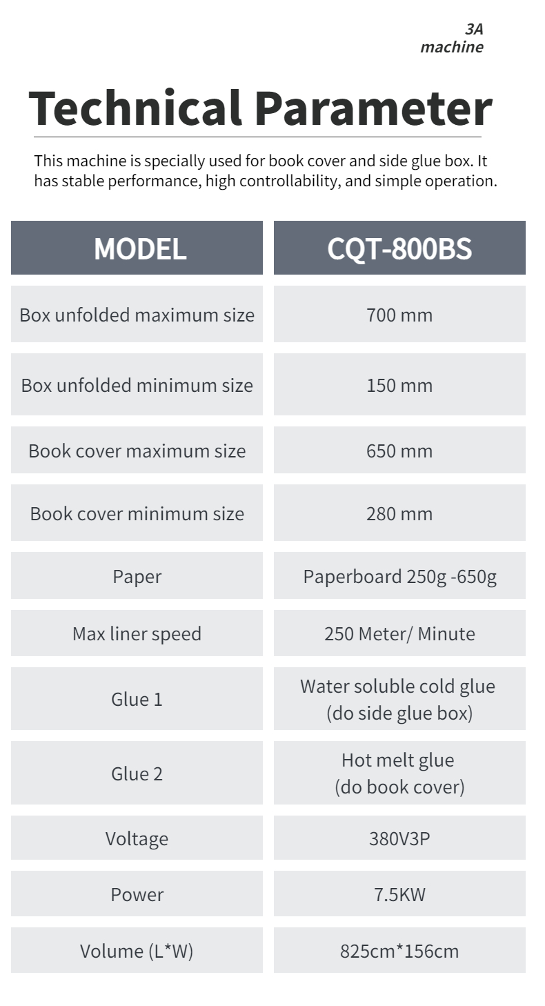 8.25M*1.2M*1.3M Automatic Book Cover Double Side Pasting Machine 650mm Maximum Size