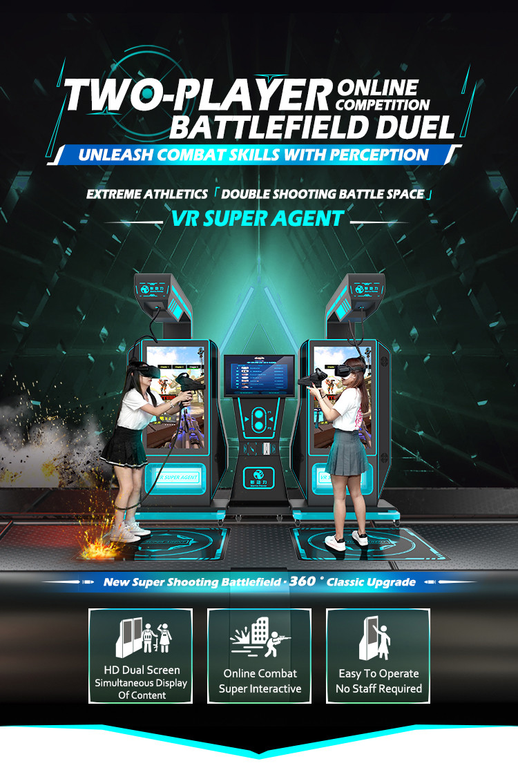 Shooting Machine Virtual Reality Gun Arcade Machine 2 Player Amusement Ride 9d Vr Simulator