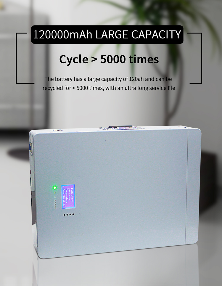 120AH White Wall Mounted Lithium Battery With BMS 48 Volt Lithium Ion Battery