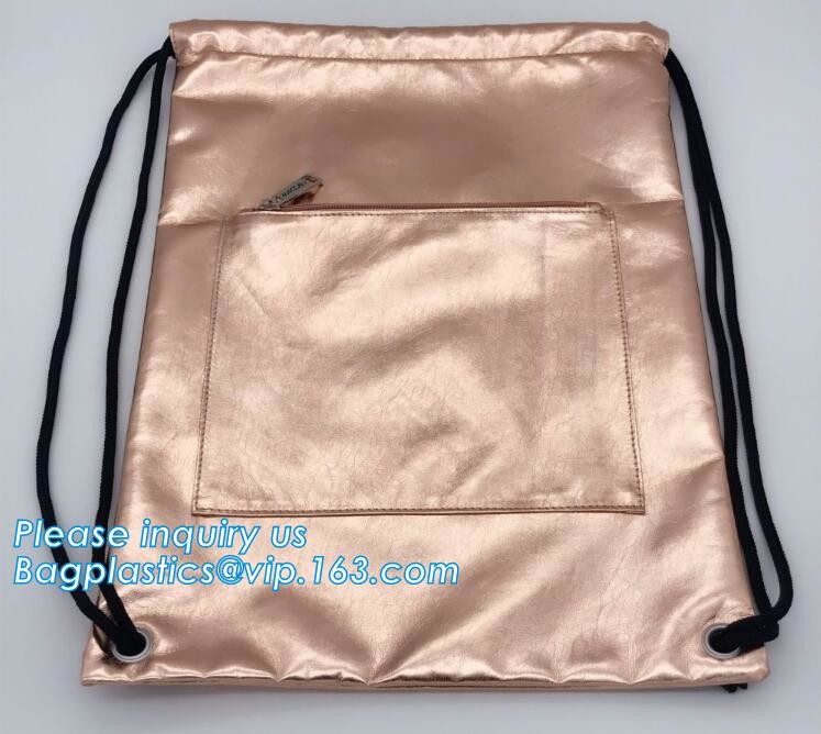 Custom Printed PU Leather Waterproof Drawstring Bag, Cheap Black PU Leather Drawstring Pouch Bag Jewelry Pouch PU drawst