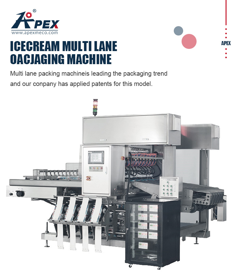 Servo Control Sealing Machine Candy Automatic Ice Cream Packing Machine Multi Line Packing Production Line