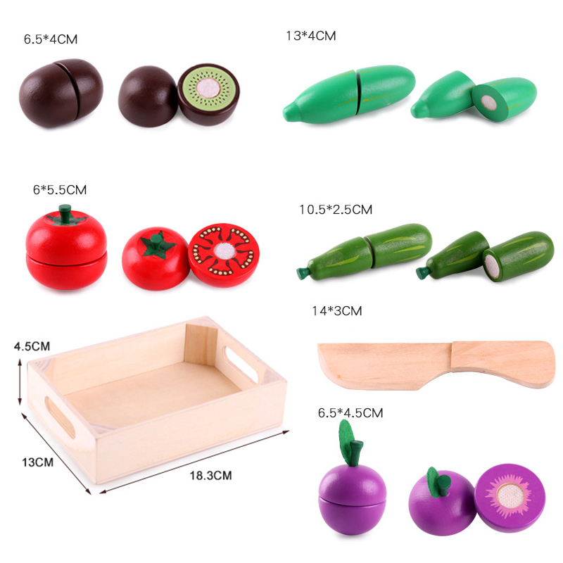 Cooking Props 5.5cm Wooden Role Play Food Magnetic Fruit Toys