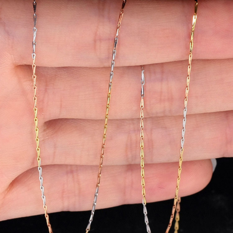 18K Rose Gold White Gold Yellow Gold Mix Color Chain for Women (NG011)